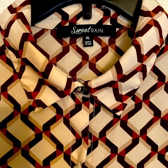 Sweet rain  xlg button down blouse - Picture 1 of 5